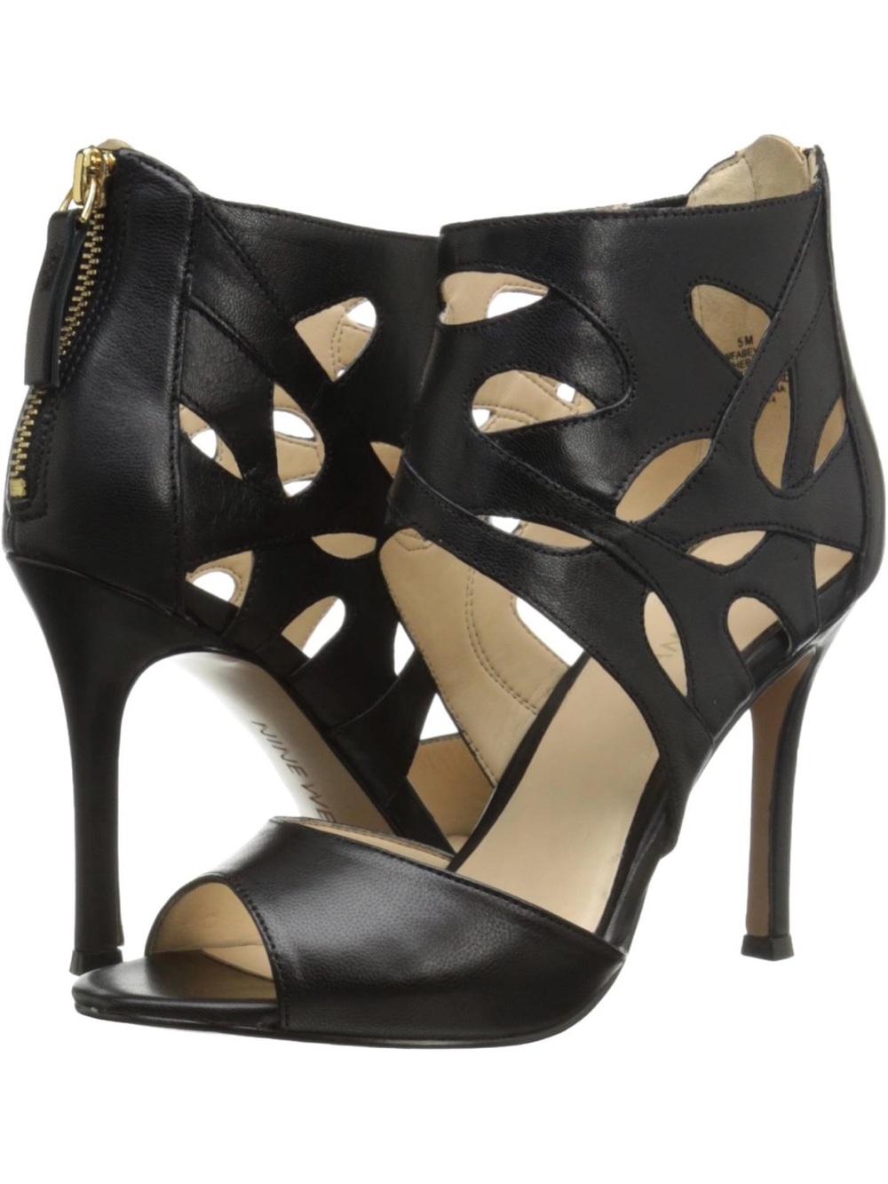 Nine West Black Cutout Stiletto Sandals